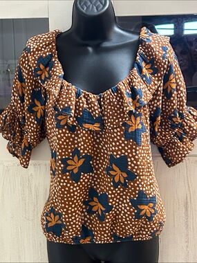 Anthropologie Porridge Floral Blouse 100 percent cotton